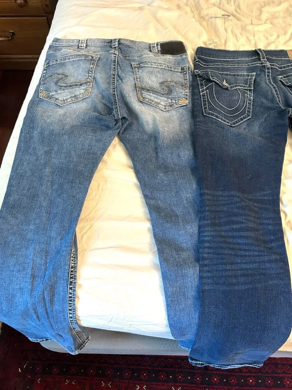 Lot Of 3 Different Pair Of True Religion And Silver Mens Jeans